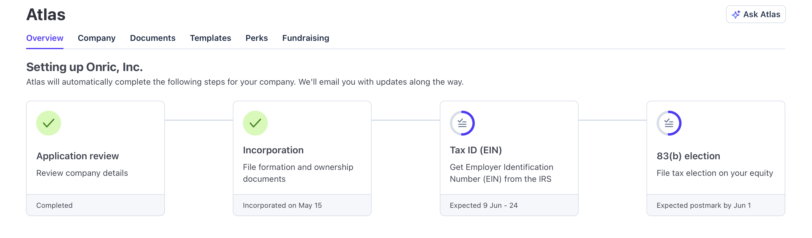 Stripe Atlas incorporation success email thumbnail